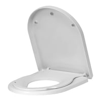 Colac WC WOLTU cu reductor pentru copii, capac toaletă în formă de D cu închidere lentă și sistem de detașare rapidă cu un singur buton, alb, 1 buc. 1