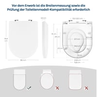 Colac WC WOLTU cu reductor pentru copii, capac toaletă în formă de D cu închidere lentă și sistem de detașare rapidă cu un singur buton, alb, 1 buc. 6