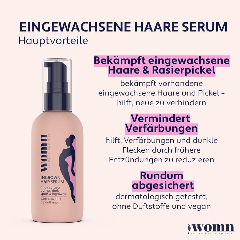 womn Intim Komfort Beépült Szőr Szérum 50ml - Borotvapattanás és Pigmentfoltok Ellen