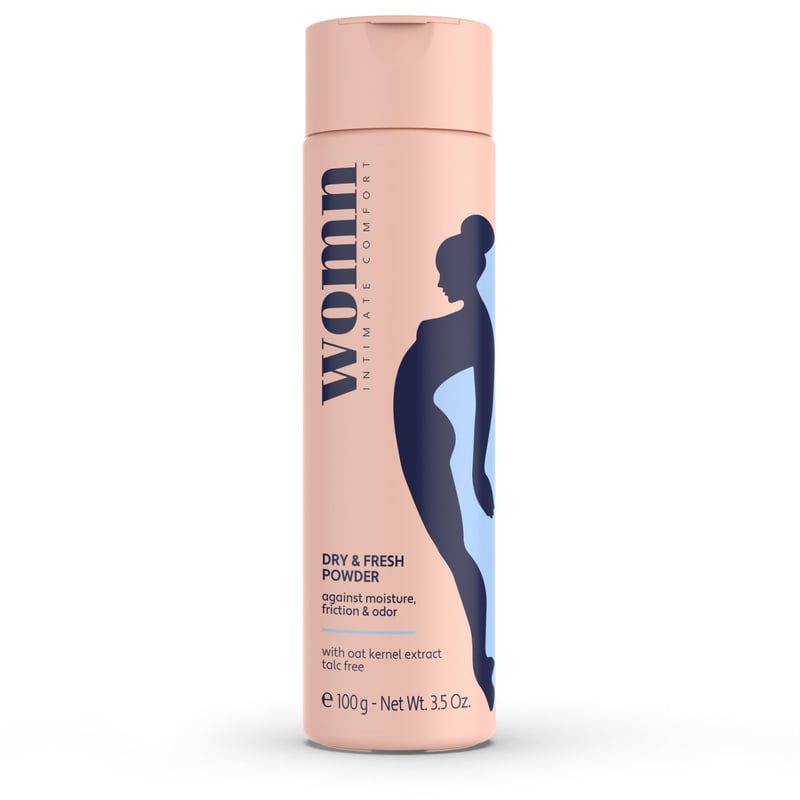 Womn Intimate Comfort Dry & Fresh Powder – Telový púder bez mastenca pre ženy proti poteniu, treniu a zápachu, 100 g