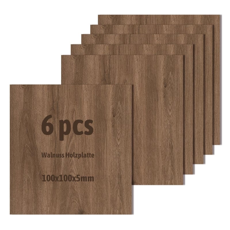Wondramble masívna doska z orechového dreva, neošetrená, 100×100×5 mm, 6 ks – na rezanie laserom, gravírovanie, vypaľovanie do dreva