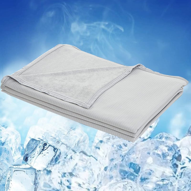 Pătură răcoritoare de vară WONGS BEDDING 2 în 1, cu două fețe, Arc-Chill Q-Max 0,43, pătură autocolantă pentru călătorii și canapea, gri, 150x200 cm
