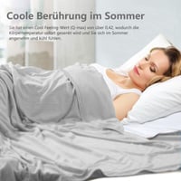 Pătură răcoritoare de vară WONGS BEDDING 2 în 1, cu două fețe, Arc-Chill Q-Max 0,43, pătură autocolantă pentru călătorii și canapea, gri, 150x200 cm 6
