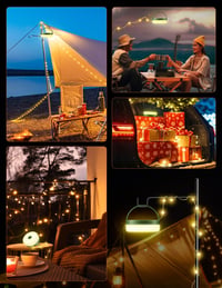 Ghirlandă luminoasă pentru camping Wonkelly, retractabilă, 10 m, iluminat LED portabil 4 în 1, reîncărcabil, pentru exterior 7