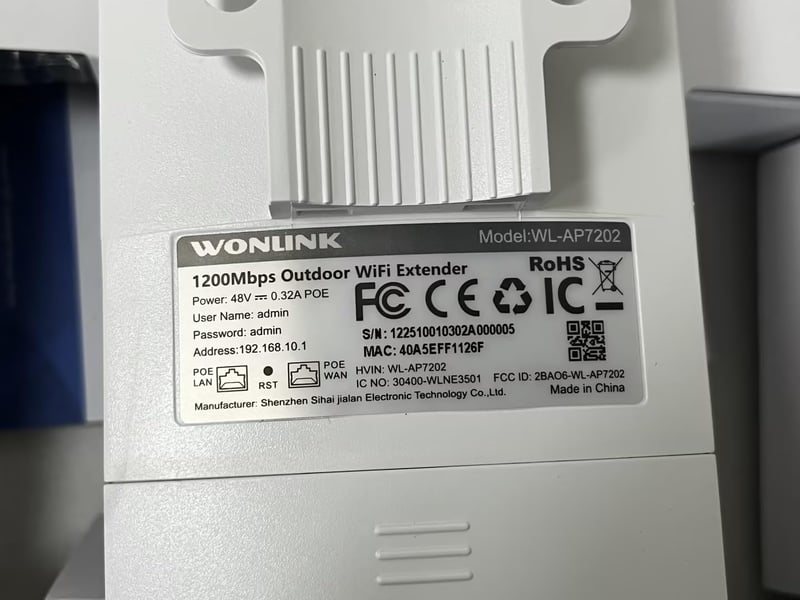 WONLINK AC1200 Outdoor WLAN Access Point 7202-2 WiFi Erősítő