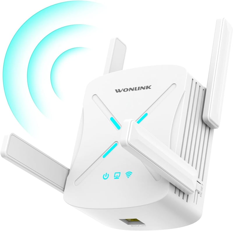 WONLINK WiFi6 1800Mbps Dual Band Wireless Repeater 4 Antenna Ethernet EU