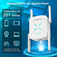 WONLINK WiFi6 1800Mbps Dual Band Wireless Repeater 4 Antenna Ethernet EU 4