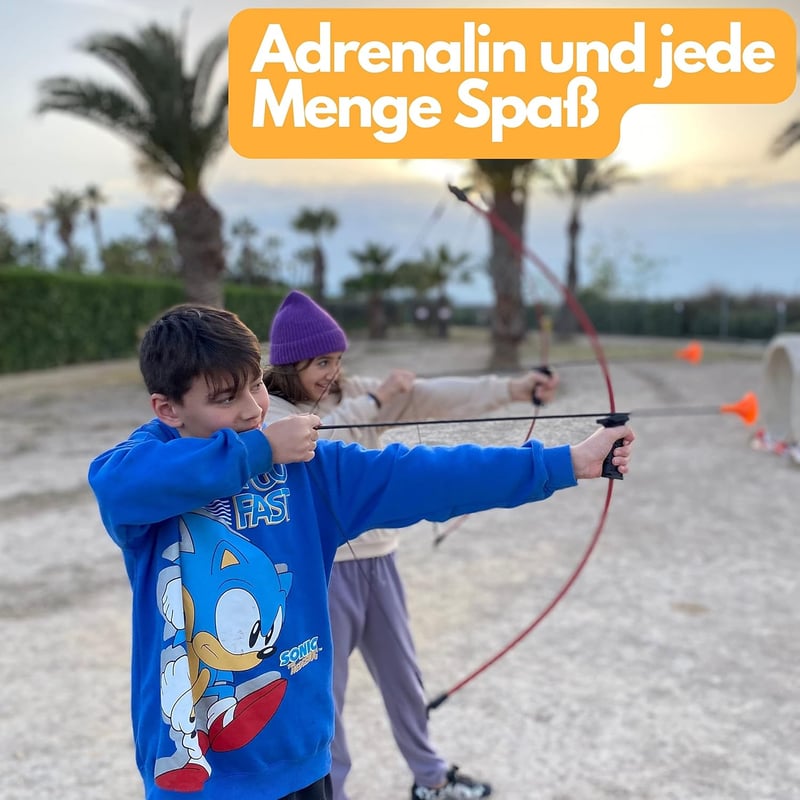 WONOPS Gyermek Íjászat Készlet 6+ Éves, 10 lbs Recurve Íj, 3 Nyíl, Üvegszál, Céltábla és Kiegészítők