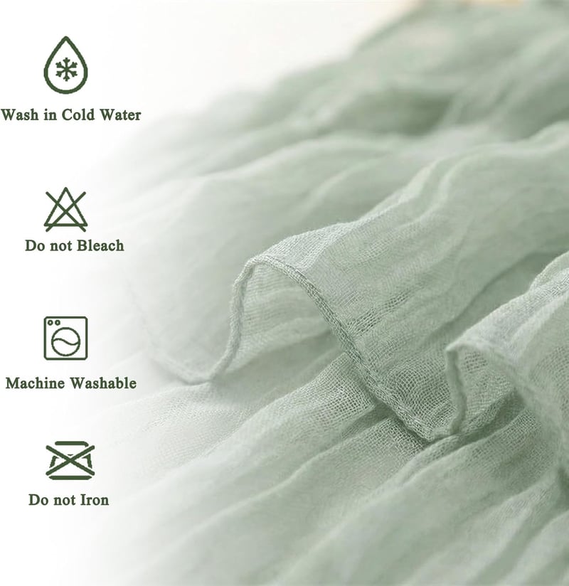 Wonuante 2 db Cheesecloth Asztali Futó 90x400 cm Bohó Gázlabda Esküvői Dekoráció