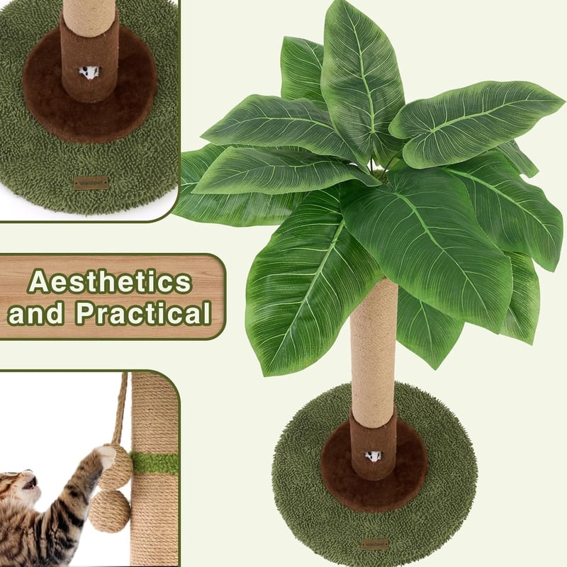 Woochpet Macskakaparó Pálmafa Forma 35cm Sisal Kötéllel Interaktív Játékkal