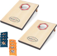 WOODENFUN Cornhole Wurfspiel 2 Tábla 8 Homokzsákkal Kültéri Játék Gyerekeknek és Felnőtteknek 1
