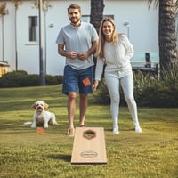 WOODENFUN Cornhole Wurfspiel 2 Tábla 8 Homokzsákkal Kültéri Játék Gyerekeknek és Felnőtteknek 6
