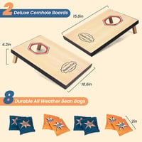 WOODENFUN Cornhole Wurfspiel 2 Tábla 8 Homokzsákkal Kültéri Játék Gyerekeknek és Felnőtteknek 3