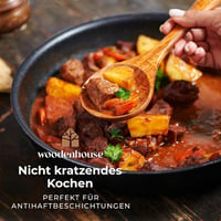 Woodenhouse 10 részes teakfa főzőkanál készlet - Merőkanál, spatula, konyhai eszközök tapadásmentes edényekhez - Természetes, BPA-mentes 3