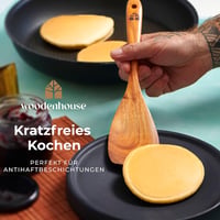 Woodenhouse 8 részes teakfa konyhai eszközkészlet tartóval, kanáltartóval és akasztókkal - Tapadásmentes főzőeszközök 6