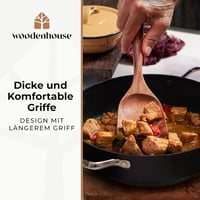 Woodenhouse 8 részes teakfa konyhai eszközkészlet tartóval, kanáltartóval és akasztókkal - Tapadásmentes főzőeszközök 3