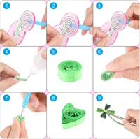 Woohome 48 darabos papír quilling készlet sablonokkal és mintázatokkal 8