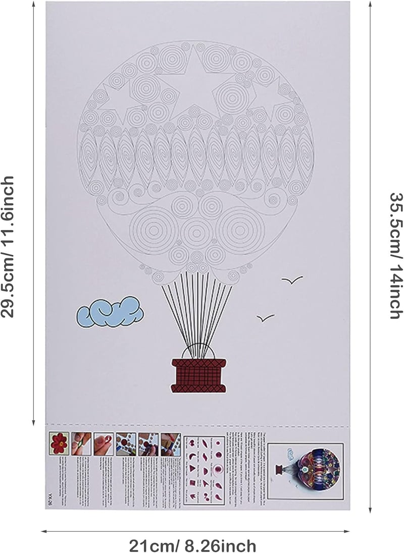 Woohome 48 darabos papír quilling készlet sablonokkal és mintázatokkal