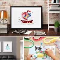 Woohome 48 darabos papír quilling készlet sablonokkal és mintázatokkal 7