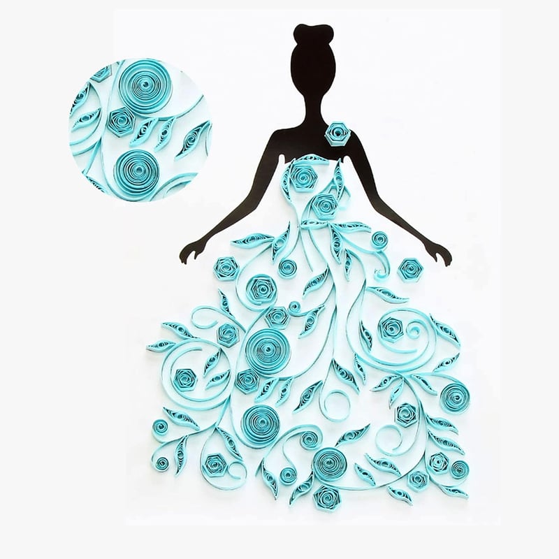 Woohome 48 darabos papír quilling készlet sablonokkal és mintázatokkal