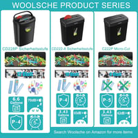 Distrugător de documente Woolsche, capacitate 12 coli simultan, distruge carduri bancare, CD-uri și agrafe, coș de colectare de 25 litri 9