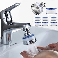 WOOLUCK Vízszűrő Csapra Szerelhető 360° Forgatható 6db PP Szűrőbetéttel 1