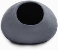 Woolygon Kézzel Készített Macska Barlang - 100% Merinó Gyapjú Filc Búvóhely Kiscicáknak és Felnőtt Macskáknak, Szürke, Környezetbarát, Közep 5