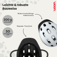 Detská cyklistická prilba woom Ready veľkosť S (50-53 cm) – So šiltom a ochranou proti nárazu – Nastaviteľná prilba pre chlapcov a dievčatá – Svetlosivá 7