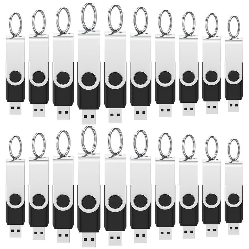 Stick USB 2.0 Wooolken 8 GB Negru - pachet de 100 bucăți cu 50 de brelocuri