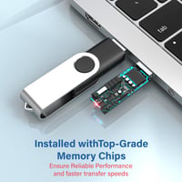 Stick USB 2.0 Wooolken 8 GB Negru - pachet de 100 bucăți cu 50 de brelocuri 8