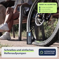 Woowind AP2-P Akkumulátoros Kompresszor, Elektromos Légpumpa Autóhoz és Kerékpárhoz 150 PSI, Powerbank Funkcióval, Presta Schrader Dunlop 3