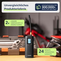 Woowind AP2-P Akkumulátoros Kompresszor, Elektromos Légpumpa Autóhoz és Kerékpárhoz 150 PSI, Powerbank Funkcióval, Presta Schrader Dunlop 8