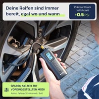 Woowind AP2-P Akkumulátoros Kompresszor, Elektromos Légpumpa Autóhoz és Kerékpárhoz 150 PSI, Powerbank Funkcióval, Presta Schrader Dunlop 2