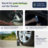 Woowind AP2-P Akkumulátoros Kompresszor, Elektromos Légpumpa Autóhoz és Kerékpárhoz 150 PSI, Powerbank Funkcióval, Presta Schrader Dunlop 7