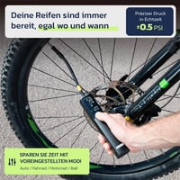Woowind BP188 Elektromos Kerékpárpumpa 120 PSI - Hordozható Alumínium Kompresszor LED Lámpával - Autó, Bicikli, Motorkerékpár Pumpálásához 2