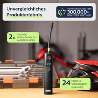 Woowind BP188 Elektromos Kerékpárpumpa 120 PSI - Hordozható Alumínium Kompresszor LED Lámpával - Autó, Bicikli, Motorkerékpár Pumpálásához 7