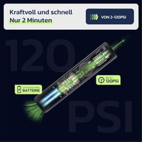 Woowind BP188 Elektromos Kerékpárpumpa 120 PSI - Hordozható Alumínium Kompresszor LED Lámpával - Autó, Bicikli, Motorkerékpár Pumpálásához 4