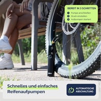 Woowind BP188 Elektromos Kerékpárpumpa 120 PSI - Hordozható Alumínium Kompresszor LED Lámpával - Autó, Bicikli, Motorkerékpár Pumpálásához 3
