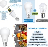 Inteligentná LED žiarovka Woox E27, RGB, Wi-Fi, kompatibilná s Alexa/Google Home, 4 ks 7