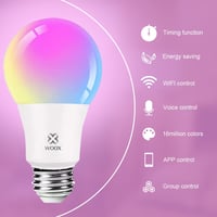 Inteligentná LED žiarovka Woox E27, RGB, Wi-Fi, kompatibilná s Alexa/Google Home, 4 ks 1