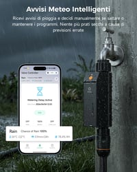 Inteligentný WiFi zavlažovač Woox, bez nutnosti hubu, 2,4 GHz, ovládanie cez aplikáciu a hlasom, vodoodolnosť IP65, automatický časovač zavlažovania, odloženie pri daždi 6