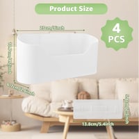 WOPPLXY 4 db fehér konyhaszekrény ajtóra ragasztható tárolódoboz 23,5 x 6,8 x 10,8 cm műanyag, hűtőhöz is 2