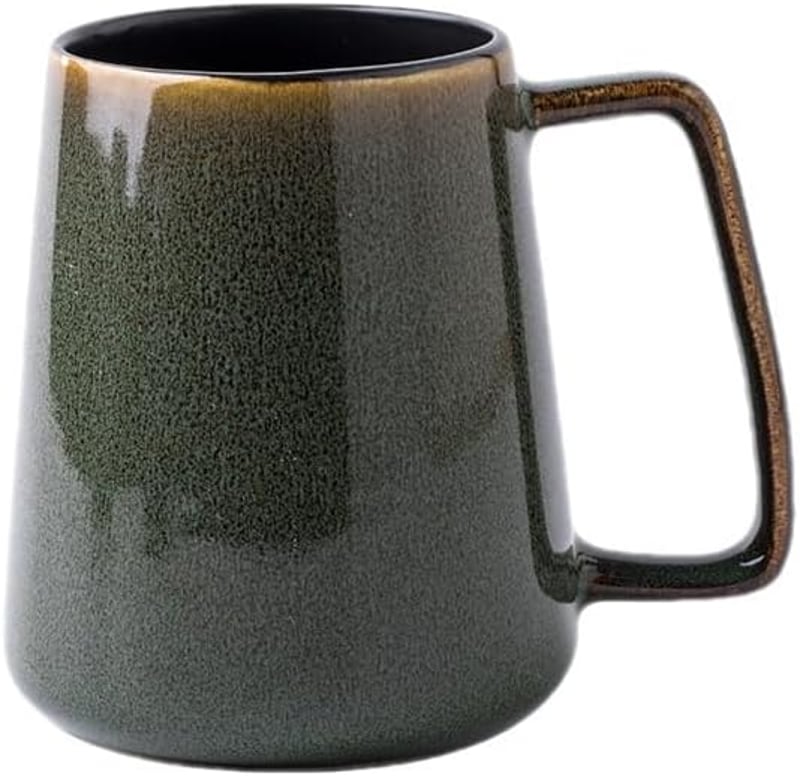 WOQIJENCV 700ml Kerámia Kávésbögre Zöld - Nagy Kapacitású Cappuccino és Teásbögre
