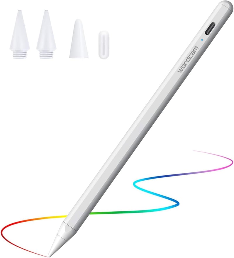 Wordcam Stylus Toll iPad-hez Tenyérérzékelővel - Kompatibilis iPad Pro 11/12.9, iPad Air 3/4/5, iPad 6-9 Gen, iPad Mini 5/6 Modellekkel