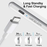 Wordcam Stylus Toll iPad-hez Tenyérérzékelővel - Kompatibilis iPad Pro 11/12.9, iPad Air 3/4/5, iPad 6-9 Gen, iPad Mini 5/6 Modellekkel 8
