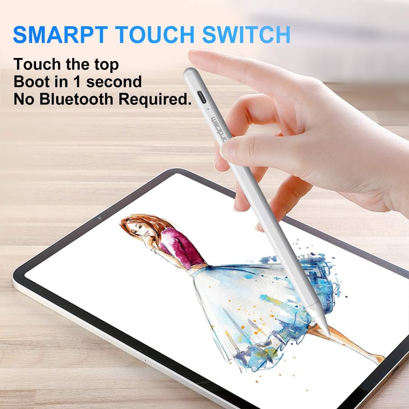 Wordcam Stylus Toll iPad-hez Tenyérérzékelővel - Kompatibilis iPad Pro 11/12.9, iPad Air 3/4/5, iPad 6-9 Gen, iPad Mini 5/6 Modellekkel