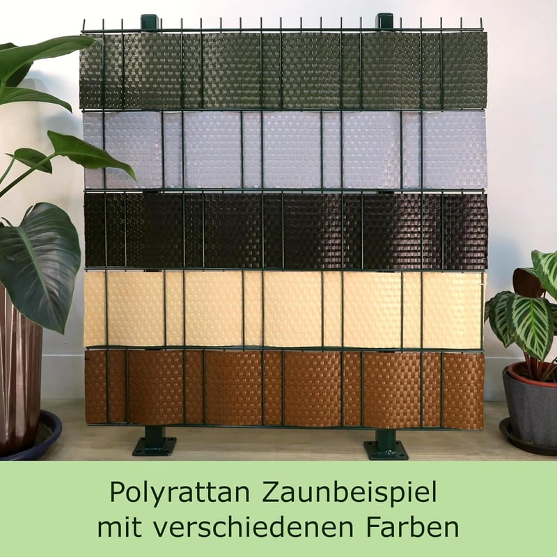 workingHOUSE Polyrattan Látásvédő Szalag 19x255cm Fekete Kerítéshez 6db