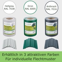 WORKINGHOUSE PVC Adatvédelmi Szalag 450g/m² Dupla Rudas Kerítéshez 50m Tekercs Világosszürke - 1, Lightgrey 5