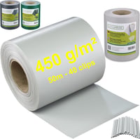 WORKINGHOUSE PVC Adatvédelmi Szalag 450g/m² Dupla Rudas Kerítéshez 50m Tekercs Világosszürke - 1, Lightgrey 1