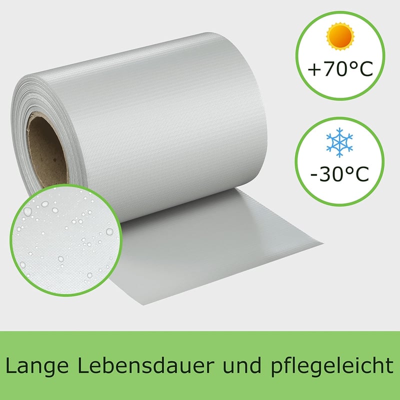 WORKINGHOUSE PVC Adatvédelmi Szalag 450g/m² Dupla Rudas Kerítéshez 50m Tekercs Világosszürke - 1, Lightgrey